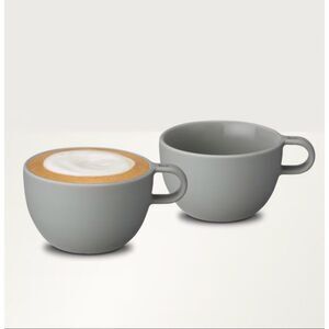 NWT Nespresso Barista Collection Cappuccino Coffee Mug Set Of 2 Gray Medium